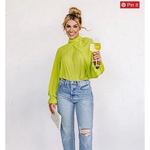 GLAM lime green blouse